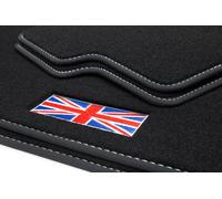 Set De 4 Tapis De Sol En Velours Union Jack Pour Mini 3 F56 2014- Noir