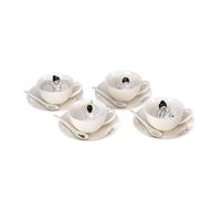 Set de 4 tasse avec soucoupe Undressed H 6cm x Ø 10cm