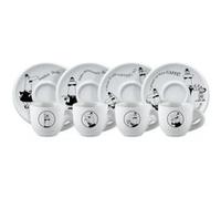 Set de 4 tasses café Bialetti Moka Carosello Blanc et Noir G