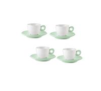 SET DE 4 TASSESÀ CAFÉ AVEC SOUS-TASSES "EVERYDAY" Mauve green