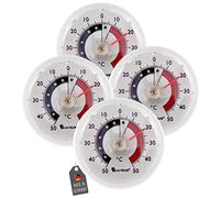 Set de 4 thermomètres pour réfrigérateur Lantelme - Auto-adhésifs, blanc, -50 à +50 °C, fabrication allemande