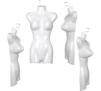 set de 4 torses féminins - 72 cm de torse de femme en plastique - torse semi-plastique en couleur blanche - buste de mannequin - 4 pièces de corps de femme semi-plastique - mannequin figure - mannequi
