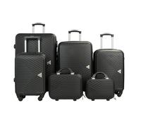 Set de 4 Valises 50cm-55cm-65cm-75cm + Vanitys S et XS Alistair - Collection Iron - 4 roues - ABS ultra résistant - Noir