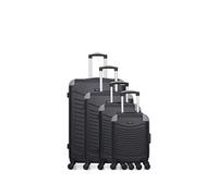 Set de 4 valises abs congo-m 4 roues - noir