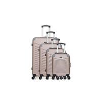 Set de 4 valises abs congo-m 4 roues - rose dore
