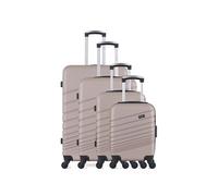 Set de 4 valises valises rigides tigre-m - rose dore