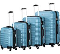 Set de 4 valises Zelsius, bleu acier, valise de voyage en ABS avec serrure à combinaison et séparateur intérieur
