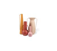 Set de 4 vases en fer recyclé rose clair h45cm Roman