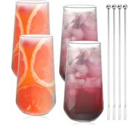 Set de 4 Verres à Latte Macchiato 500ml avec Agitateurs Vendos85