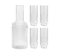 Set de 4 verres à long drink avec carafe Ripple caraffe 1L/longdrink glass 0.3L