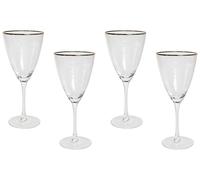 Set de 4 Verres à Vin Soufflés à la Main 38 ordure Dorée Topaz