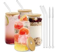 Set de 4 Verres avec Couvercle Bambou et Pailles Vendos85