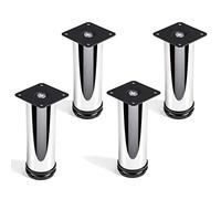 Set de 4 x SO-TECH® Pied de meuble "Jim" Ajustable Chromé Ø 50 mm Hauteur 150 mm Capacité de levage très haute grâce à