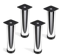 Set de 4 x SO-TECH® Pied de meuble "Jim" Ajustable Chromé Ø 50 mm Hauteur 200 mm Capacité de levage très haute grâce à