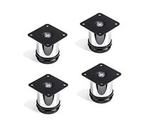 Set de 4 x SO-TECH® Pied de meuble "Jim" Ajustable Chromé Ø 50 mm Hauteur 60 mm Capacité de levage très haute grâce à