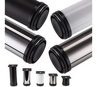 Set de 4 x So-Tech® Pied de Meuble Jimmy Noir Ø 50 mm/Hauteur: 120 mm Pied en Acier INOX