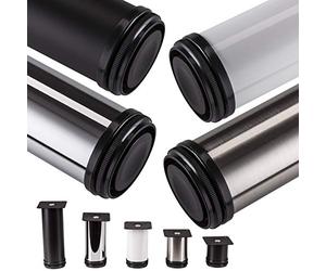 Set de 4 x So-Tech® Pied de Meuble Jimmy Noir Ø 50 mm/Hauteur: 120 mm Pied en Acier INOX