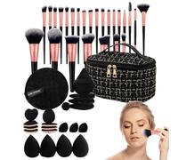 Set De 47 Pinceaux De Maquillage,Pinceaux Pour Fard À Paupières Et Blush Accessoires Maquillage | Trousse Voyage Élégante Avec Organisateur Pour Fille Femme Épouse