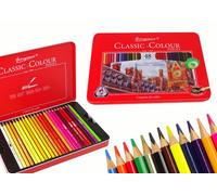 Set de 48 craies d'artiste, support en métal