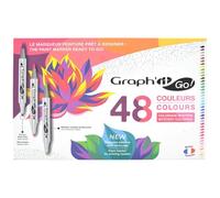 Graph'it Set de 48 marqueurs acrylique double pointes - pinceau & ogive, encre à base d'eau