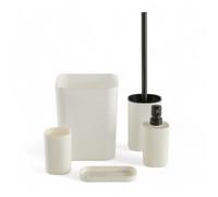 Set de 5 Accessoires en Plastique Salle de Bain White