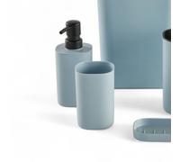 Today Set de 5 accessoires de salle de bain et WC plastique bleu 18x22 cm
