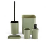 Set de 5 Accessoires en Plastique Salle de Bain Green