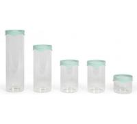 Set de 5 bocaux de conservation - LIVOO - MEN399 - 450 ml - Verre borosciliate - Couvercle en silicone et verre