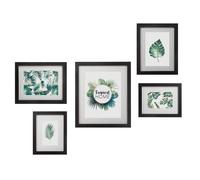 Set de 5 cadres ""Tropical"" bois et verre - Atmosphera createur d'interieur