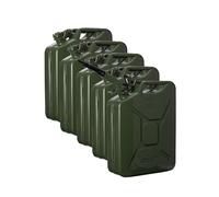 Set De 5 Canisters De 20L Réserve De Carburant Canisters Vert + Verseur
