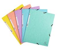 Set de 5 chemises à élastique en carte lustrée Exacompta Aquarel