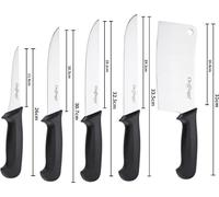 set de 5 couteaux BBQ en acier inoxydable de haute qualité - Ergonomique & durable Noir