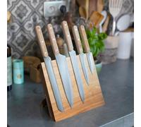Set de 5 couteaux et support magnétique, Beige