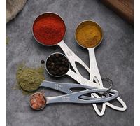 set de 5 cuillères à mesurer en acier inoxydable | cuillères de dosage avec règle de mesure pour les mesures de pâtisserie, les rations sèches | aide au dosage en cuisine et en pâtisserie | mesure à c