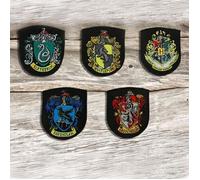 Set de 5 écussons Harry Potter - Cinereplicas - Poudlard, Gryffondor, Serpentard, Serdaigle, Poufsouffle - Noir