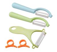 Set de 5 Eplucheur Céramique, Éplucheur de Fruits Éplucheurs pour Enfants Forme de Y Éplucheurs À Lame En Céramique Tranchante sans Danger pour les Mains Eplucheur Légumes Pomme De Terre Vert Bleu