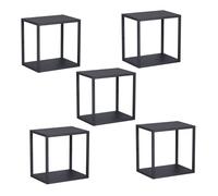 Set de 5 étagères murales Nostened acier 28 x 28 x 20 cm noir