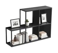 Set de 5 étagères murales Nostened avec fond et panneaux latéraux acier 28 x 28 x 20 cm noir