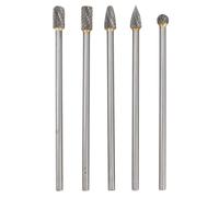 Set de 5 Fraises Rotatives Carbure, Manche Long de 150mm, Grains Doubles, Outils de Polissage et Meulage - Multi - Usage, Haute Durabilité pour Travail de Gravure et Ébarbage (6 * 10mm)