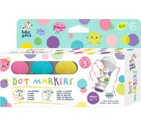 Set de 5 marqueurs lavables Dot - couleurs pastel, Haku Yoka