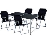 set de 5 meubles de camping Black Alu 120x60x58/70cm noir