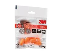 3M Bouchons d’Oreilles de Protection Auditive Jetables 1100. 1 Sachet de 5 Paires