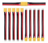 Set de 5 Paires de Connecteurs XT30 Mâle et Femelle Câble en Silicone 14AWG, 100mm pour Batteries Lipo FPV Drone, Jaune, PVC Jaune G