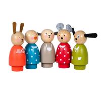 Set de 5 personnages en bois La Grande Famille Moulin Roty