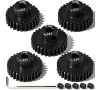 Set de 5 pignons moteur 0.6M en acier trempé 5mm 26T 27T 28T 29T 30T
