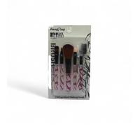 SET DE 5 PINCEAUX MAUVE POUR MAQUILLAGE SOUS BLISTER DIMENSION DE 11 À 12 CM