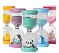 Set de 5 sabliers colorés avec différents Animaux, Ensemble de sabliers colorés pour Enfants 3/5/10/15/30 Minutes, minuteur visuel pour Enfants, minuteur pour la Vie des Enfants, pour l'apprentissage