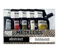 Set de 5 sachets de peinture acrylique Abstract Sennelier couleurs métalliques G