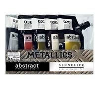 Set de 5 sachets de peinture acrylique Abstract Sennelier couleurs métalliques G