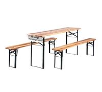 Set de 5 Stagecaptain BB-180 Hirschgarten Ensemble Table et Banc Bois de Jardin 177 cm